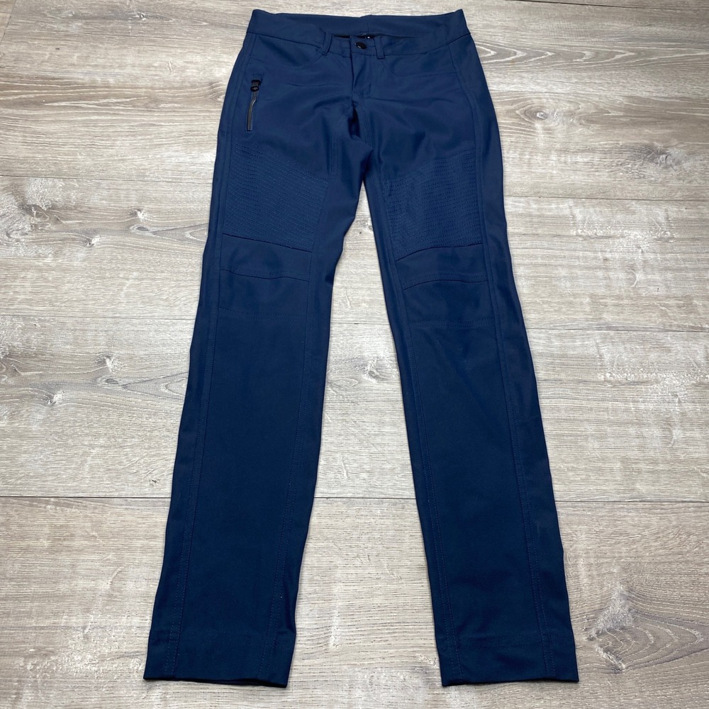 Lululemon City‎ Trek Trouser Womens 4 Navy Blue Moto Quilted Stretch Pants